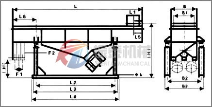 直線振動(dòng)篩外形尺寸示意圖