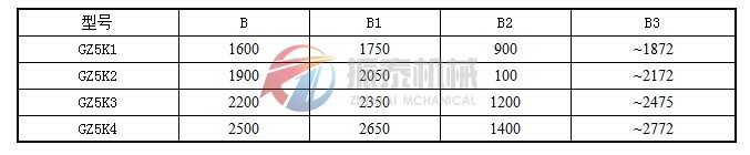 寬槽型電磁振動給料機(jī)外形尺寸表